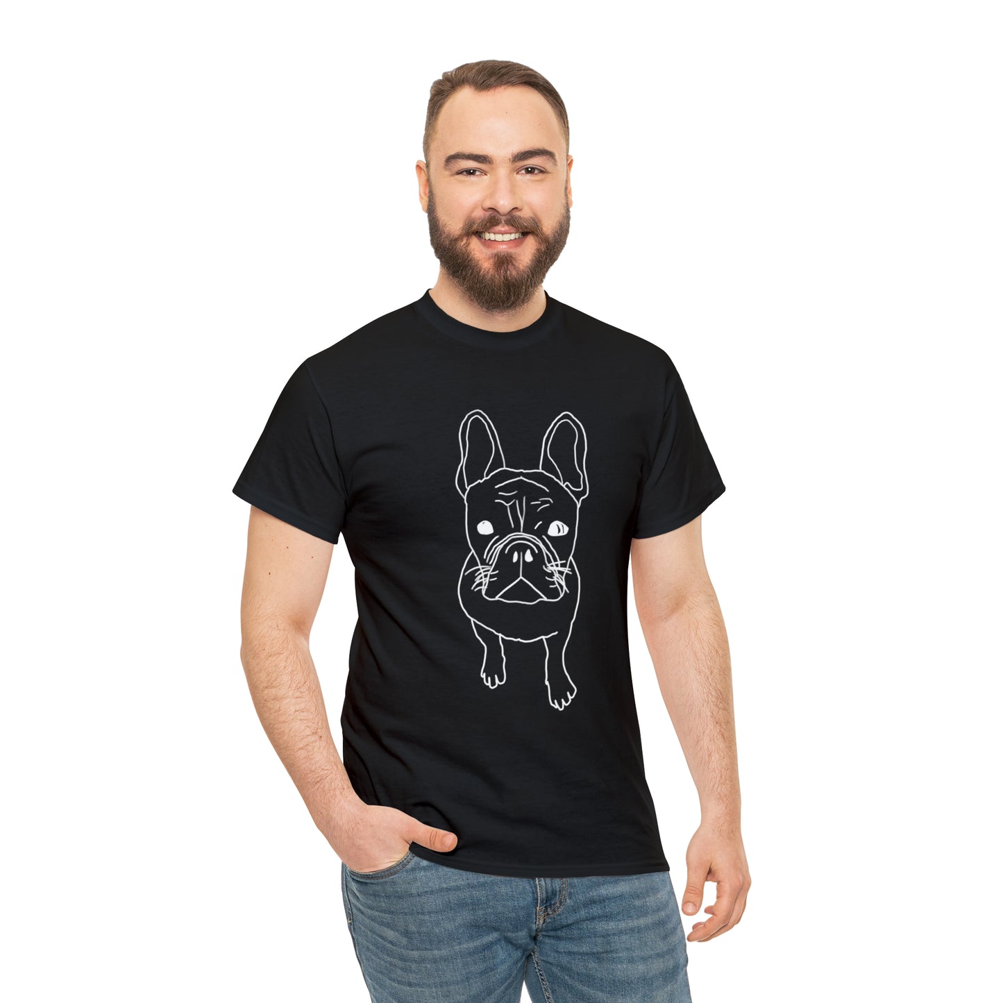 French Bulldog Line Drawing Black T-shirt