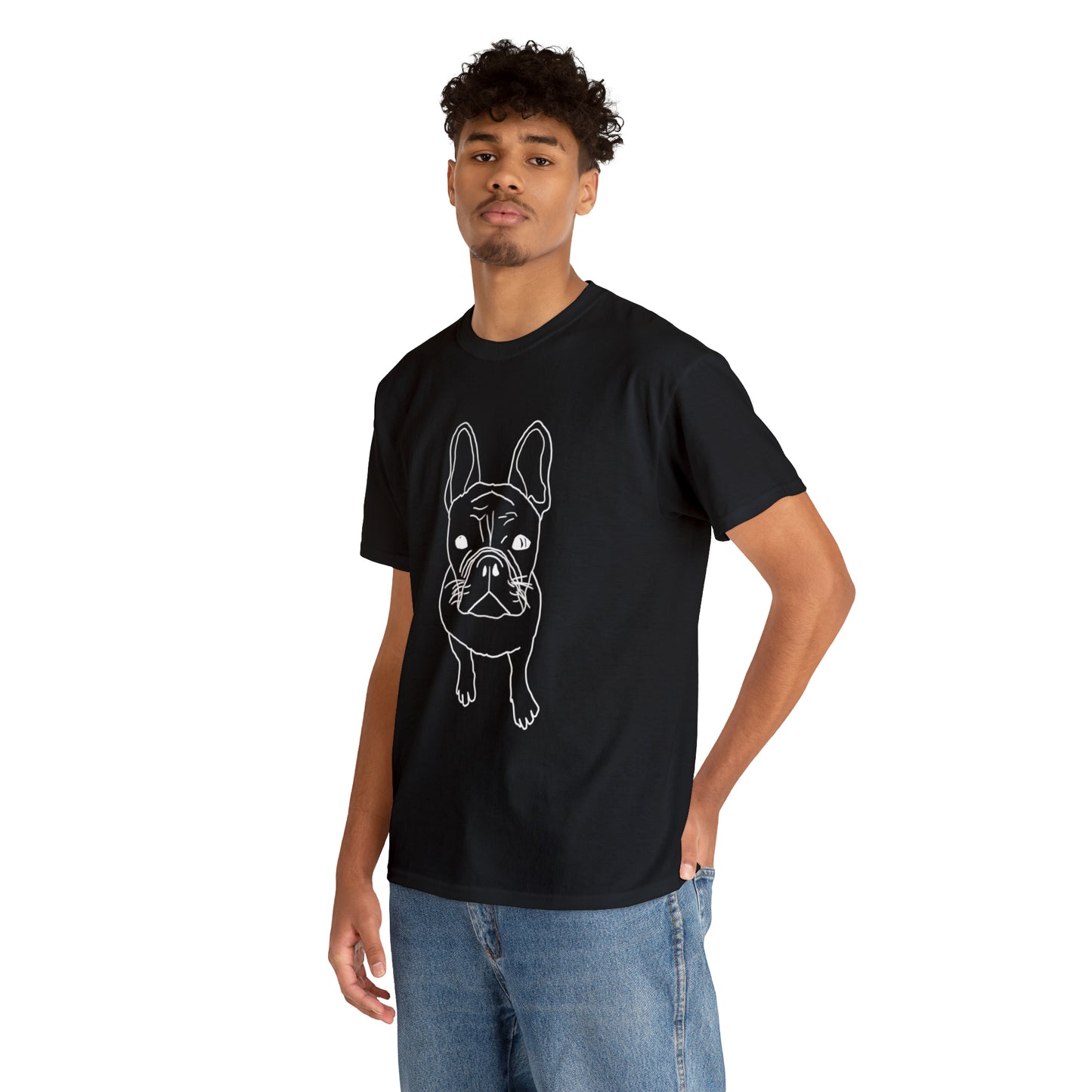 French Bulldog Line Drawing Black T-shirt