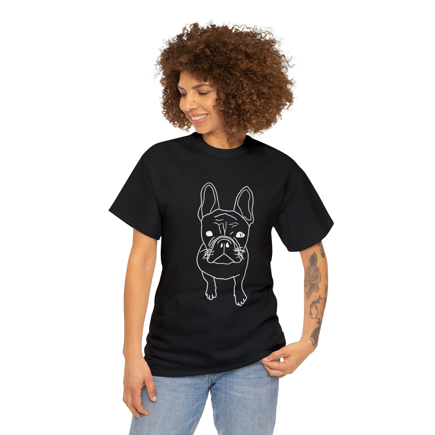 French Bulldog Line Drawing Black T-shirt