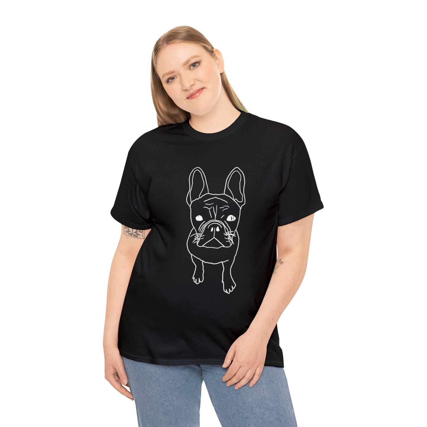 French Bulldog Line Drawing Black T-shirt