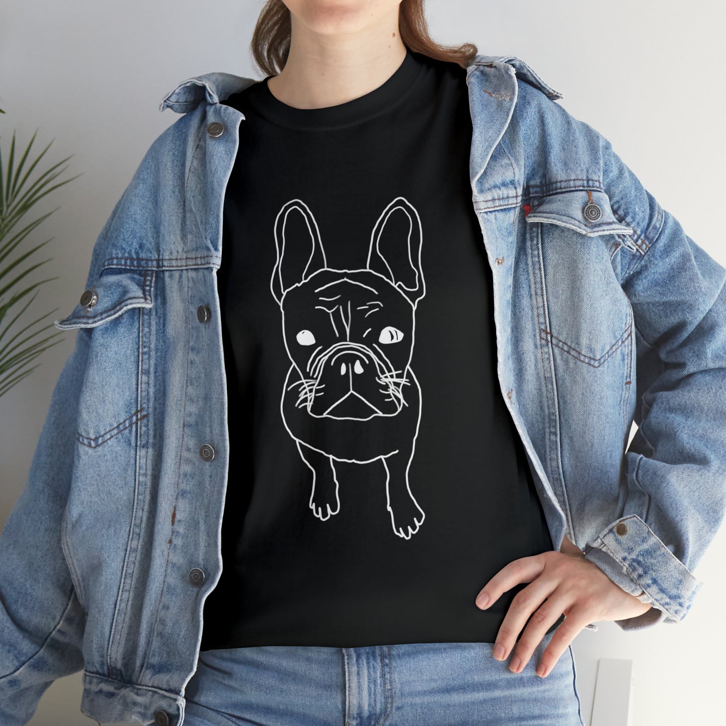 French Bulldog Line Drawing Black T-shirt